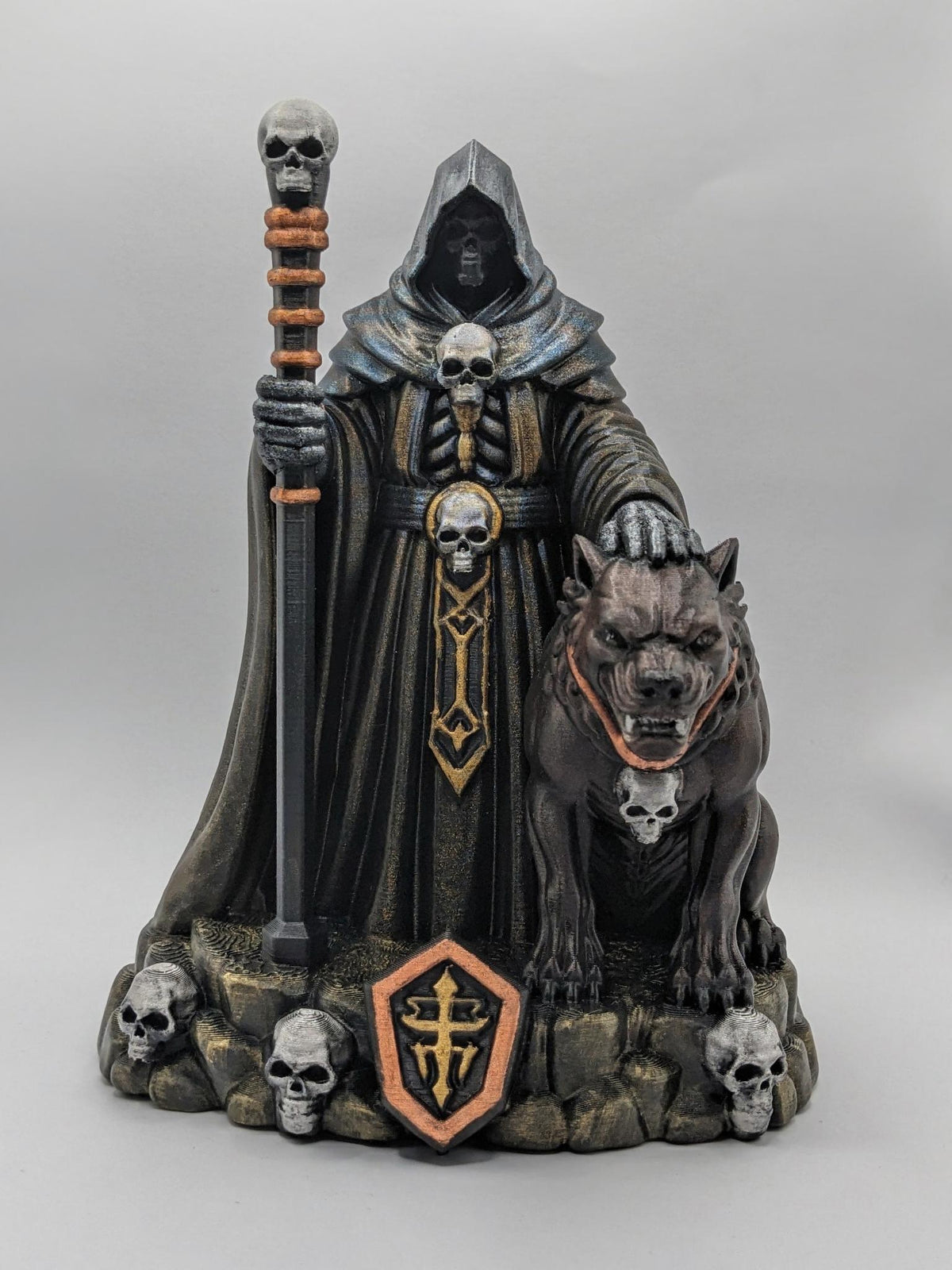 Bone Warden and Hellhound, hand-finished by Tonya Taylor, front detail