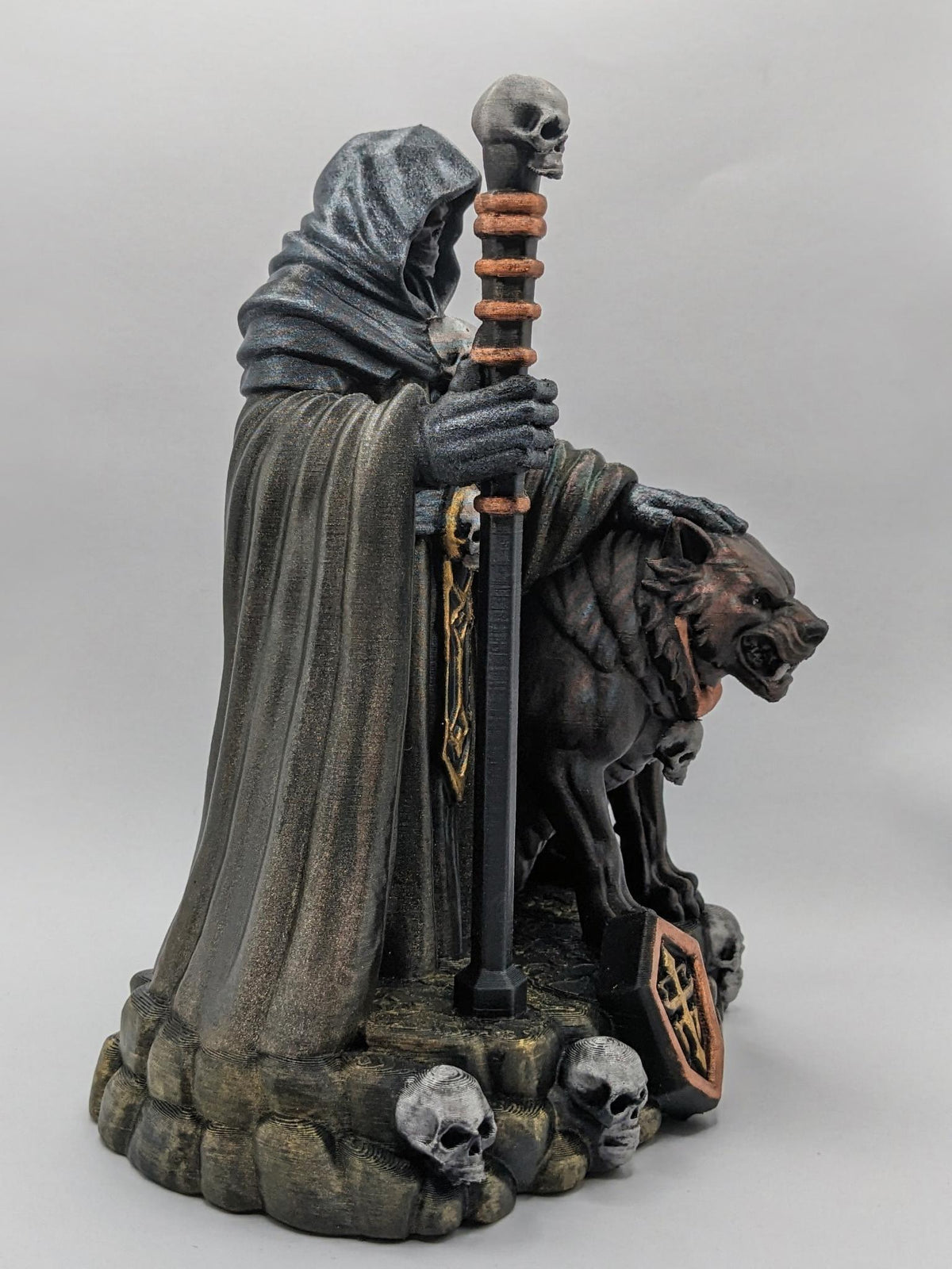 Bone Warden and Hellhound, hand-finished by Tonya Taylor, front right view