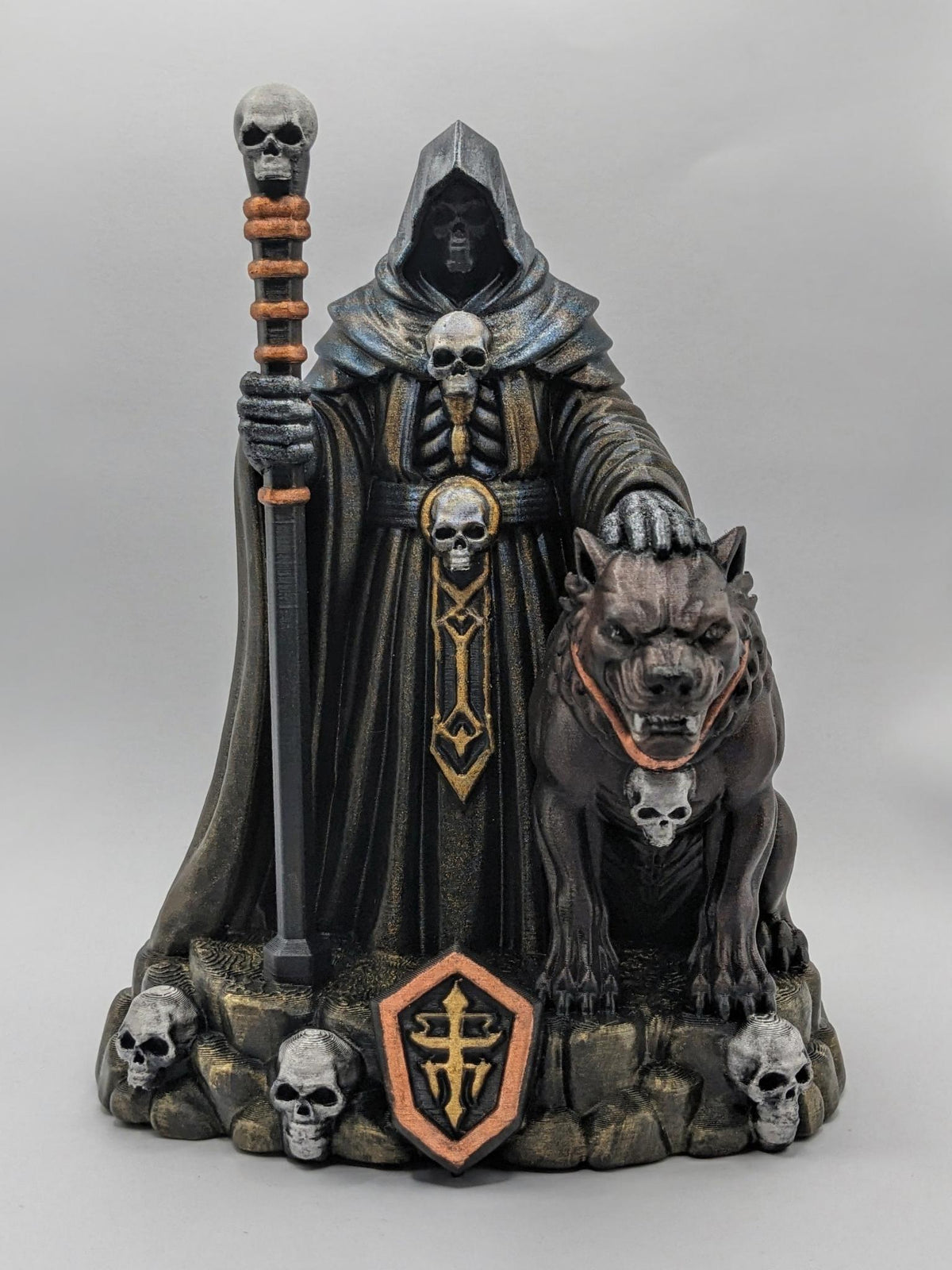 Bone Warden and Hellhound, hand-finished by Tonya Taylor, front view
