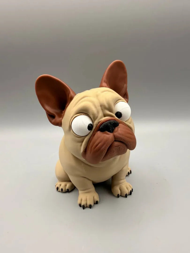 Googly Pug 3D printed sculpture, front view