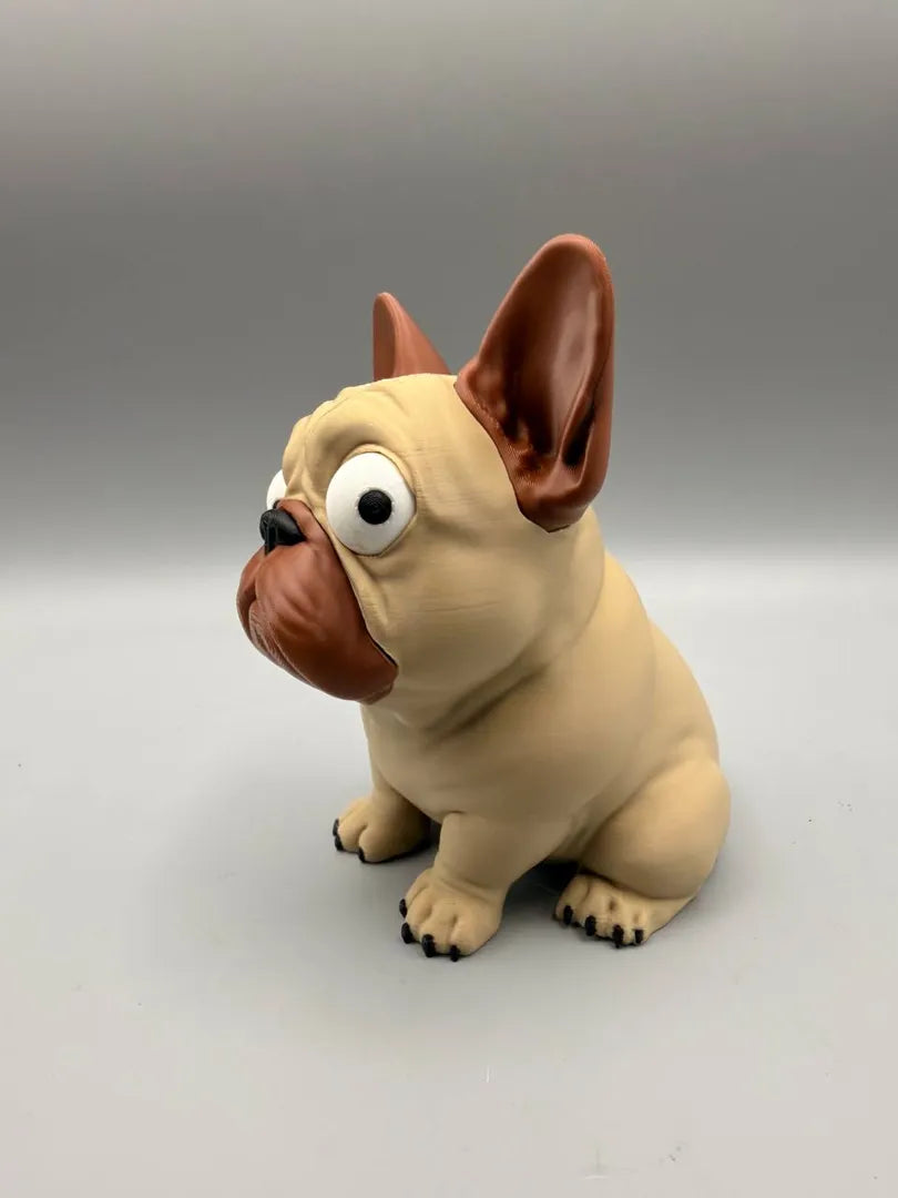 Googly Pug sculpture, three-quarter view