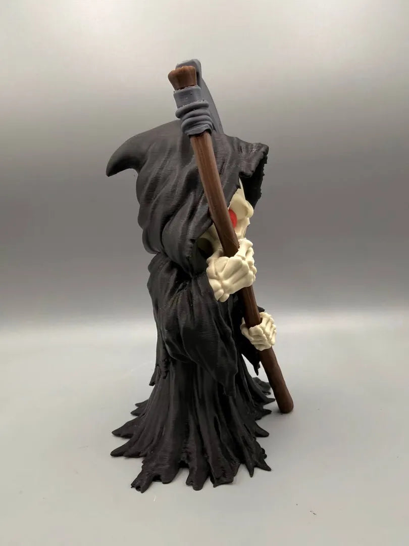 Grim Reaper sculpture, three-quarter view