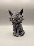 Grimwhisker the Angry Cat 3D printed sculpture, front view
