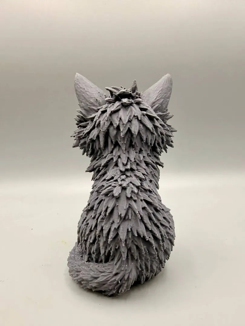 Grimwhisker the Angry Cat sculpture, back view
