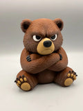 Grumpy Big Bear 3D printed sculpture, front view