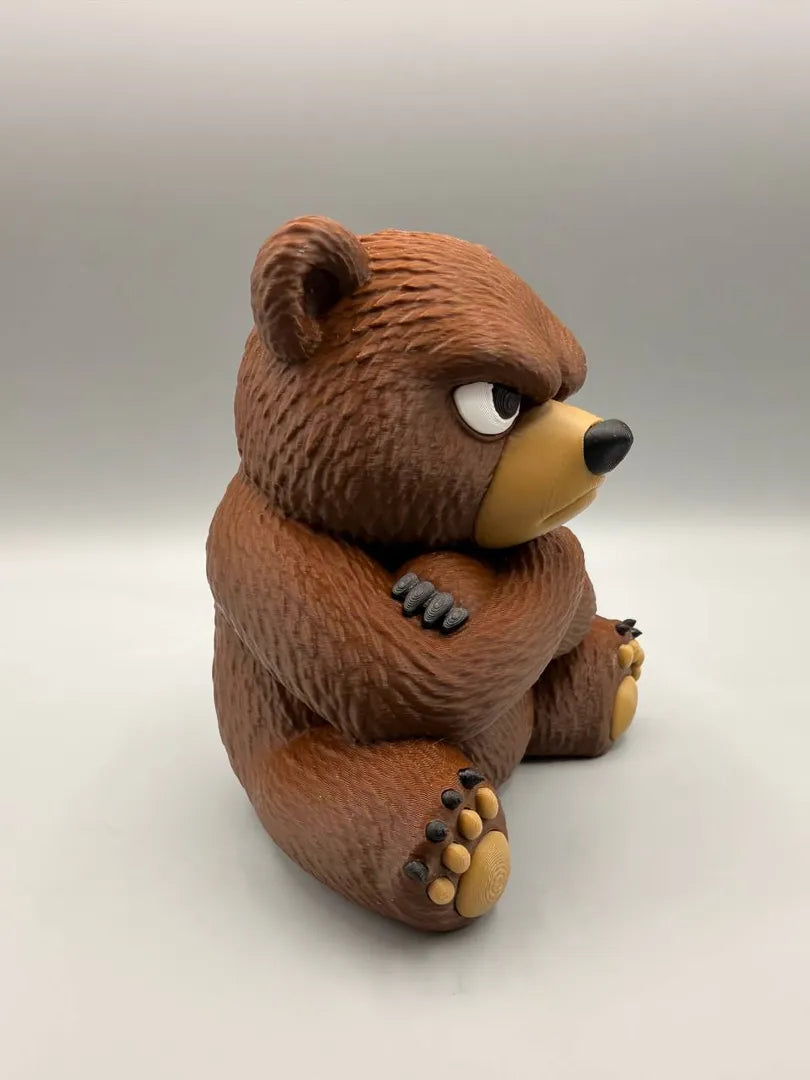 Grumpy Big Bear sculpture, three-quarter view