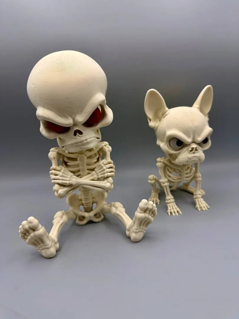 Grumpy Bone Dog shown alongside a companion print