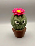 Grumpy Cactus Flower 3D printed sculpture, front view