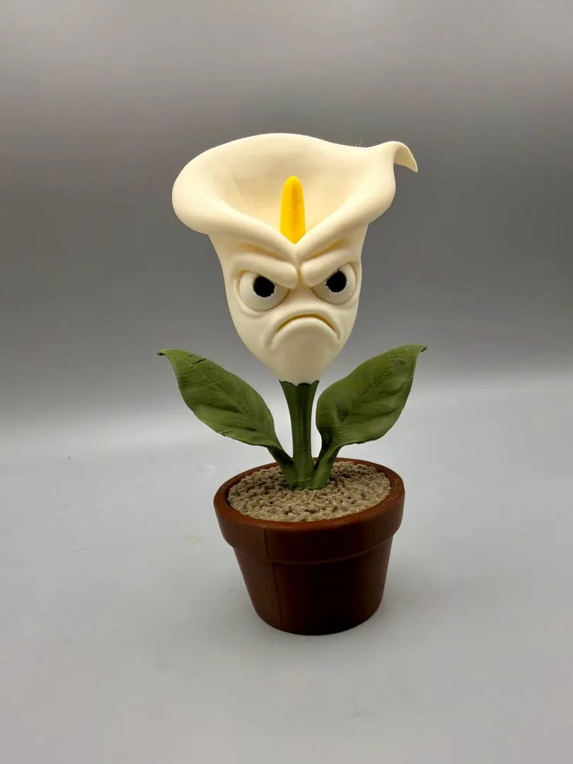 Grumpy Calla Lily sculpture, front view