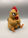 Grumpy Chicken 3D printed sculpture, front view