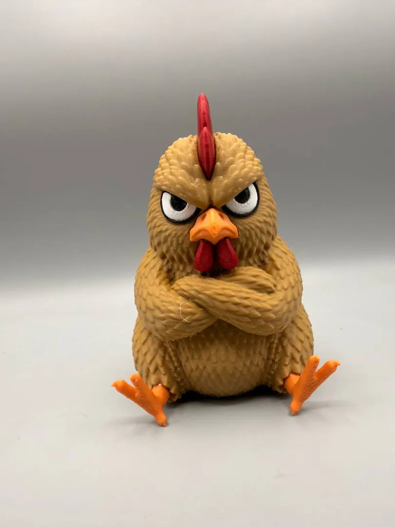 Grumpy Chicken sculpture, head-on view