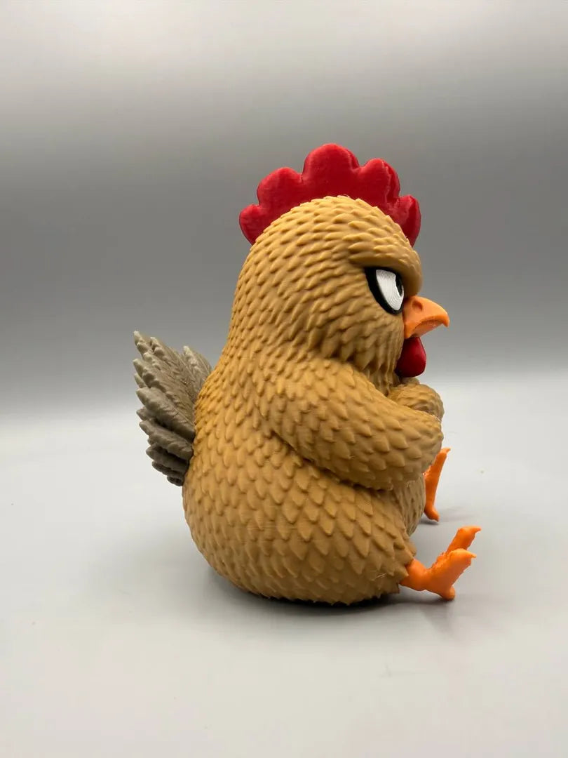 Grumpy Chicken sculpture, side view