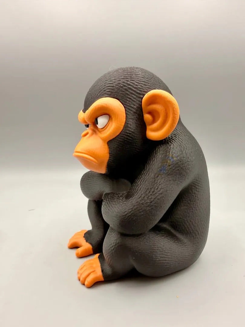 Grumpy Chimpanzee sculpture, front view