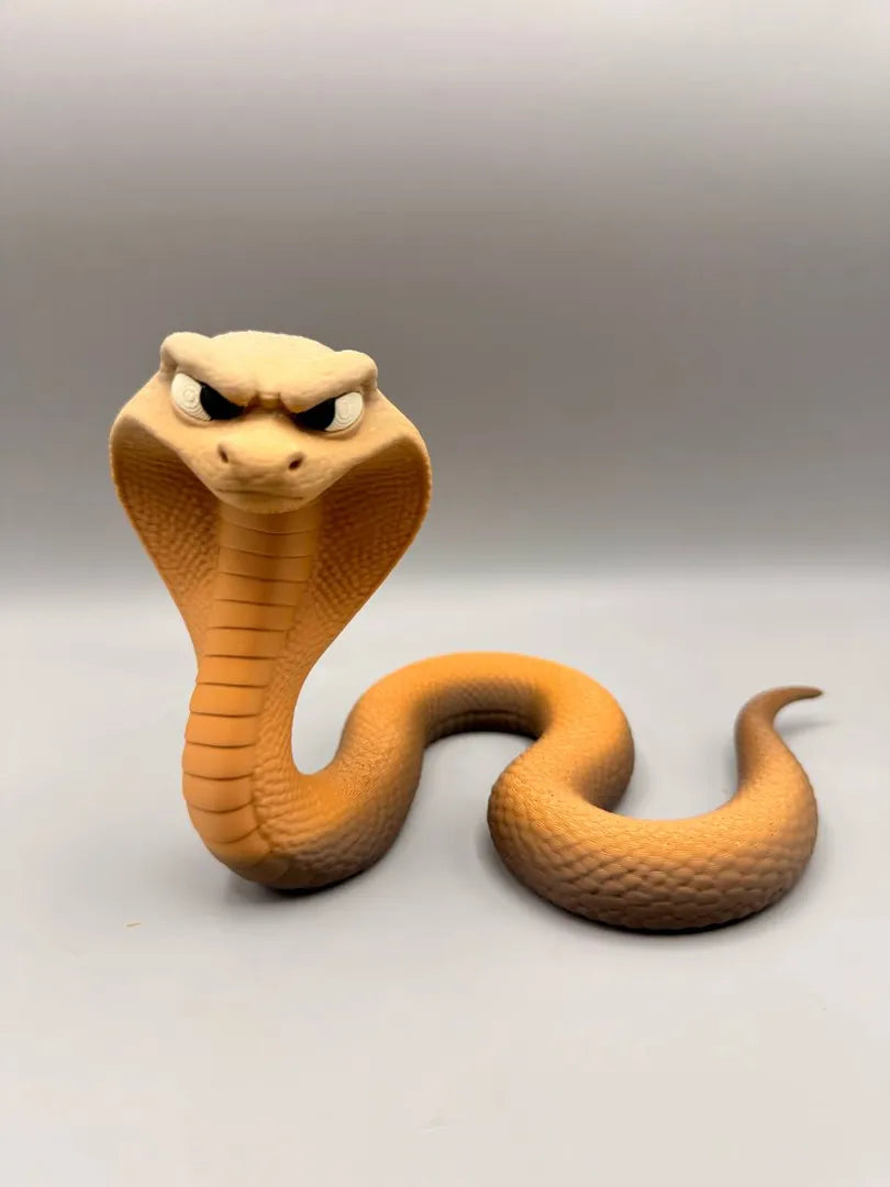 Grumpy Cobra 3D printed sculpture, front view