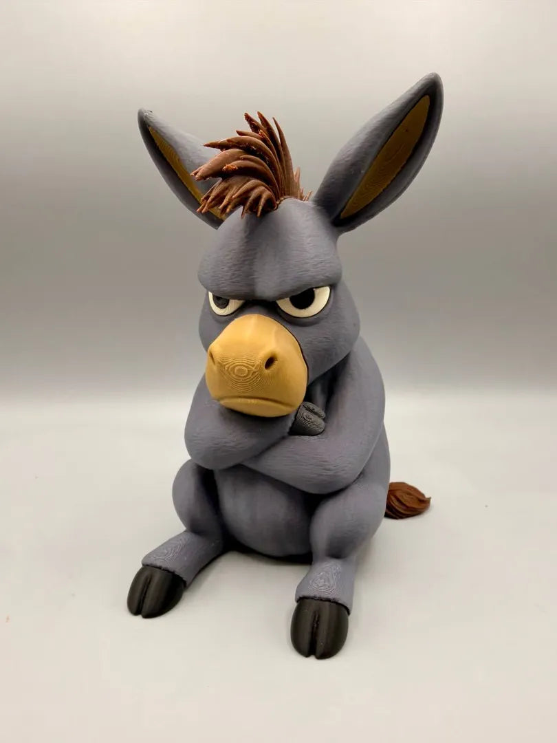 Grumpy Donkey 3D printed sculpture, front view