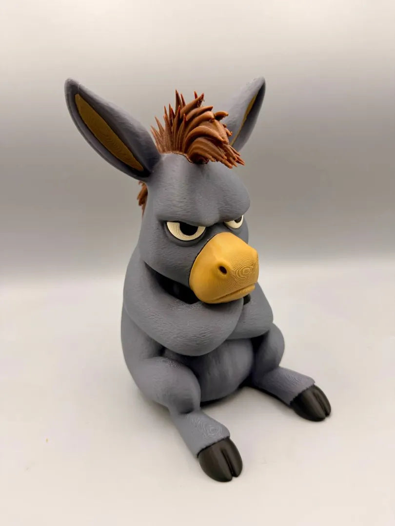 Grumpy Donkey sculpture, three-quarter view