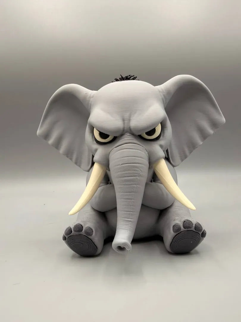Grumpy Elephant sculpture, front view