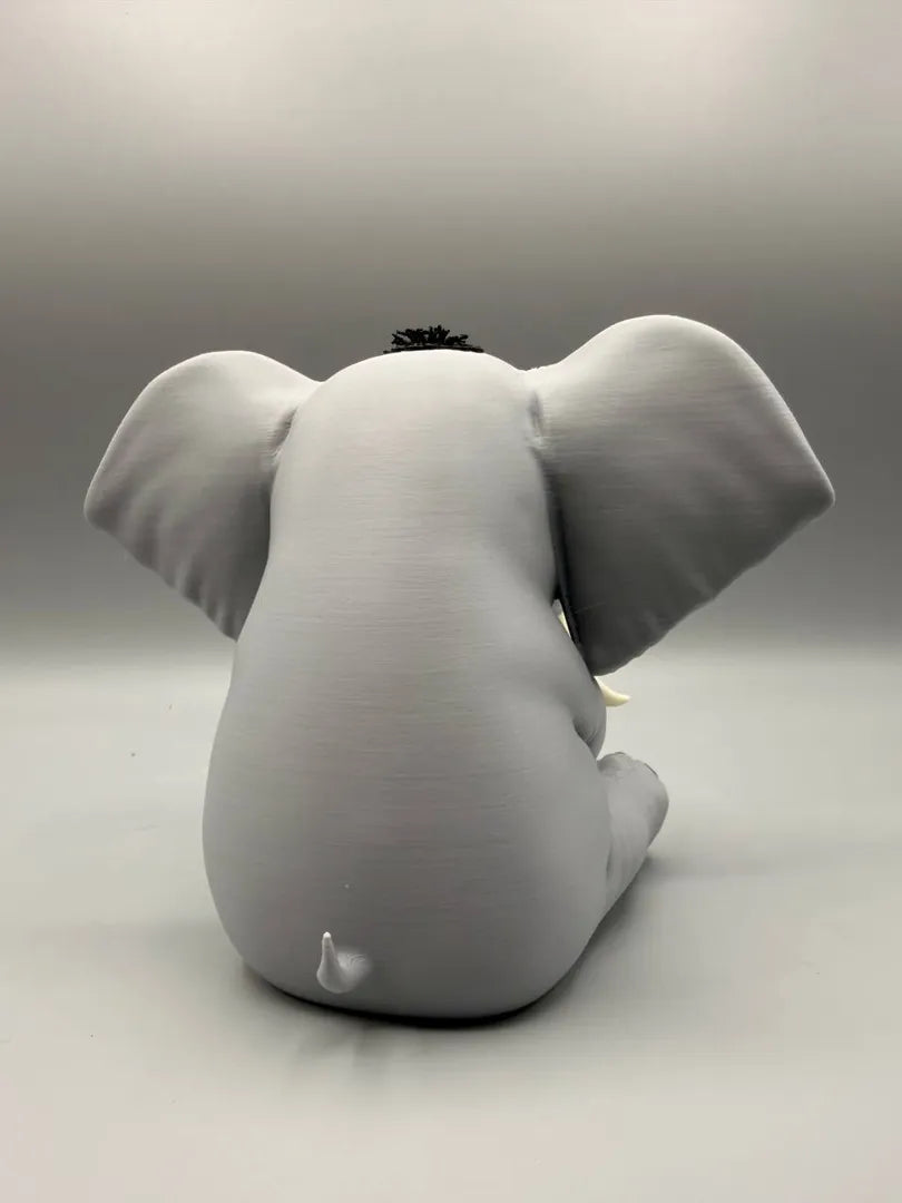Grumpy Elephant sculpture, back view