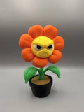 Grumpy Flower 3D printed sculpture, front view