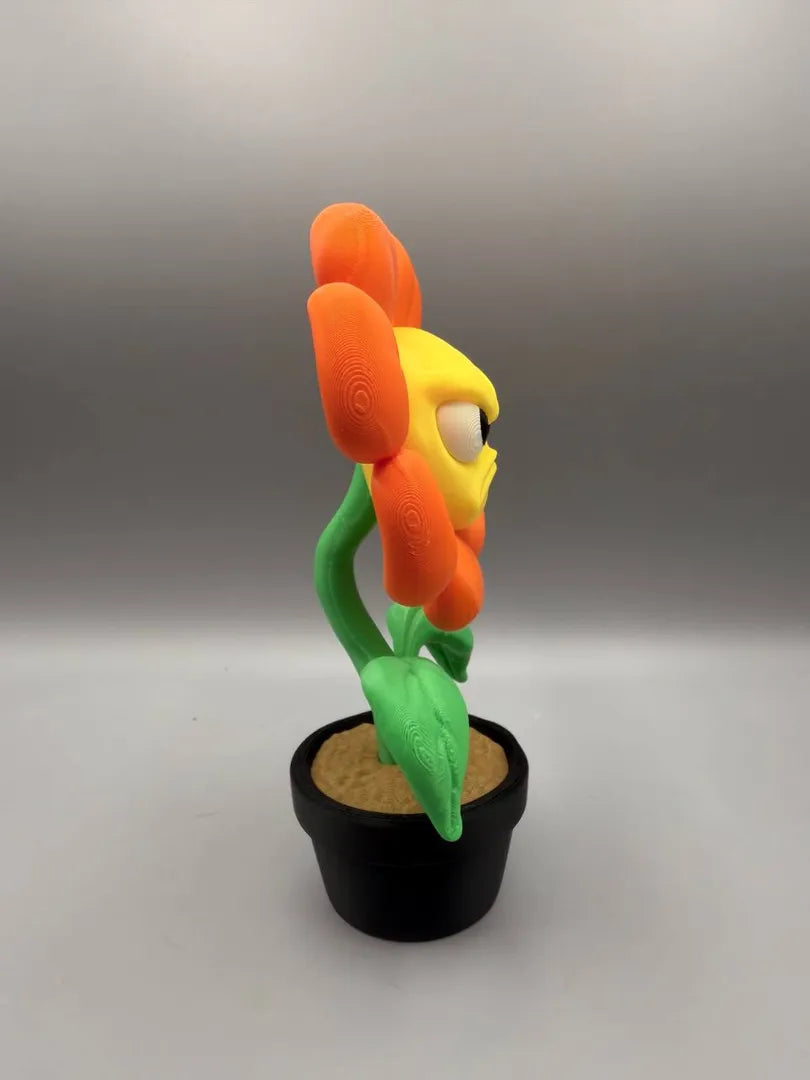 Grumpy Flower sculpture, side view
