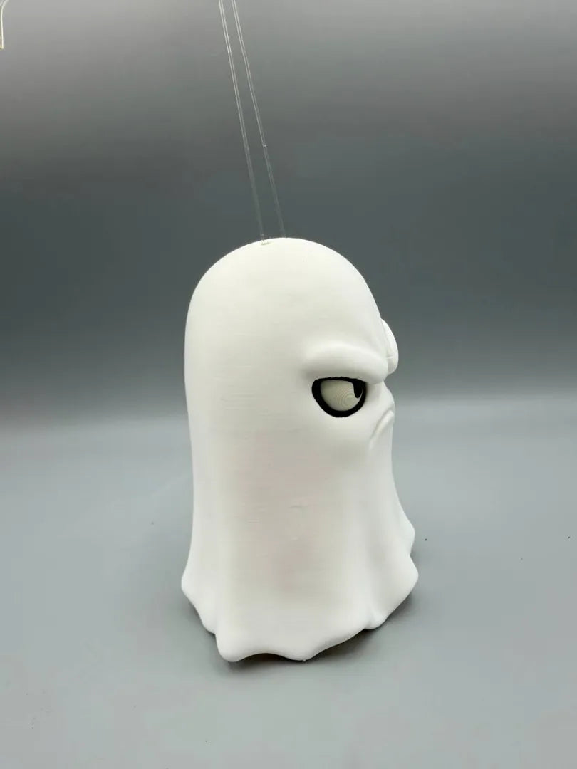 Grumpy Ghost sculpture, three-quarter view