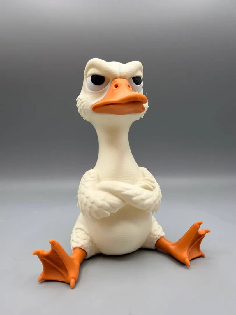 Grumpy Goose 3D printed sculpture, front view