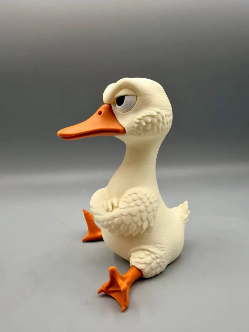Grumpy Goose sculpture, three-quarter view