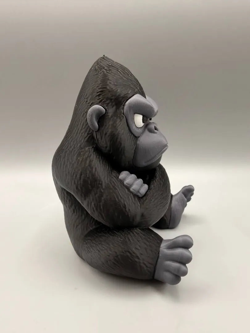 Grumpy Gorilla sculpture, side view