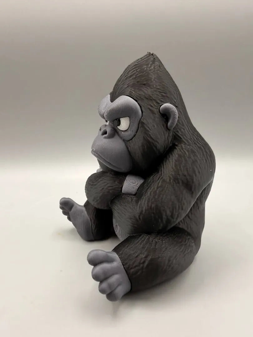 Grumpy Gorilla sculpture, three-quarter view