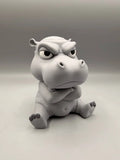 Grumpy Hippo 3D printed sculpture, front view