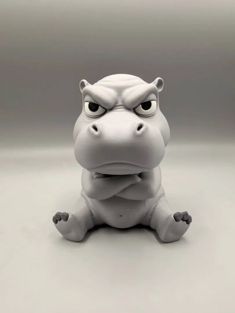 Grumpy Hippo sculpture, front view