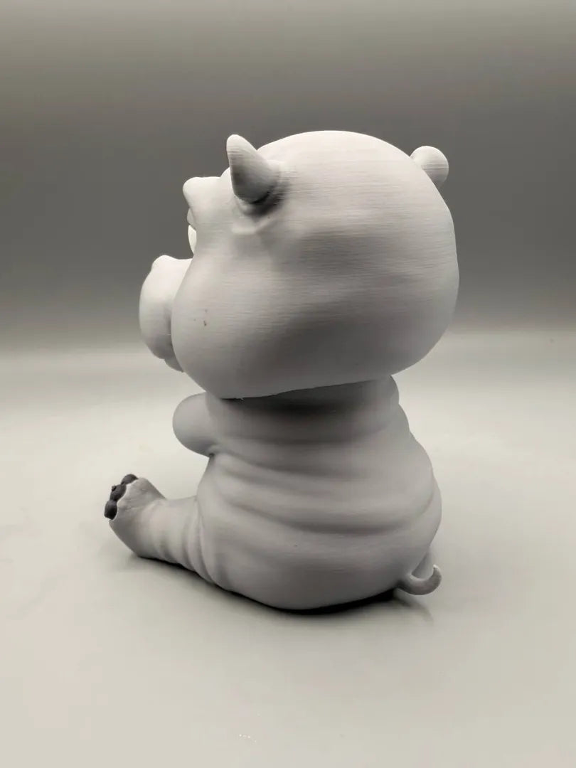 Grumpy Hippo sculpture, back view