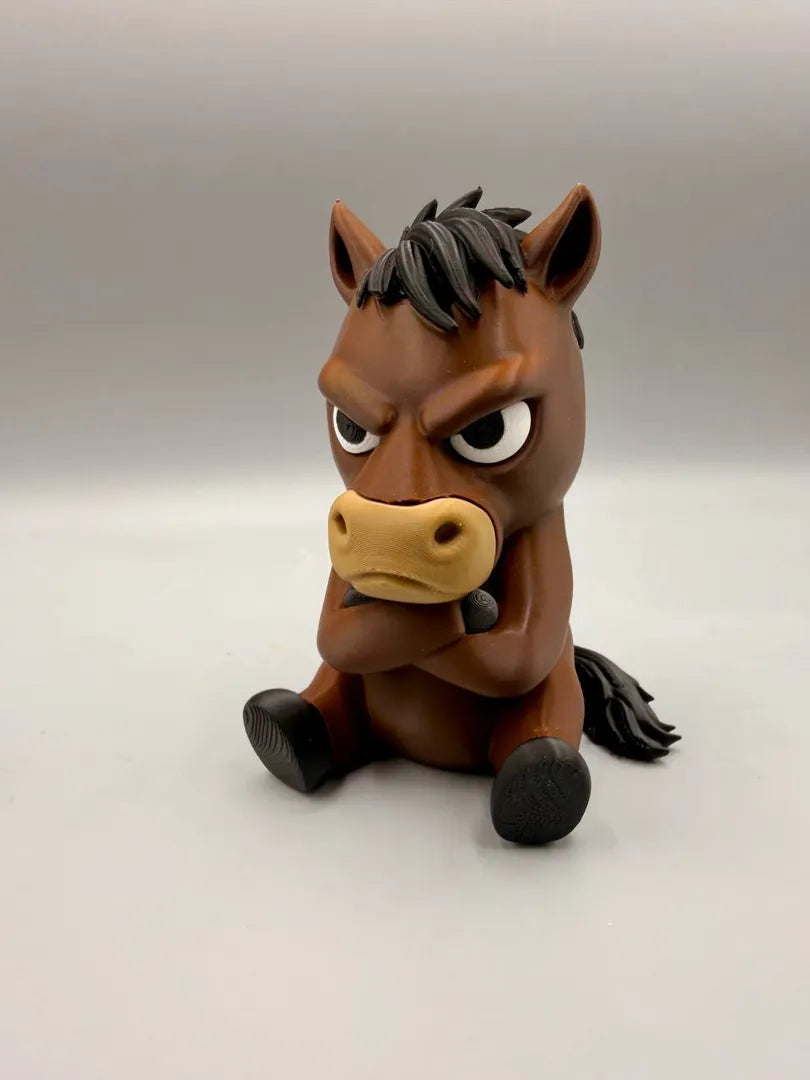 Grumpy Horse 3D printed sculpture, front view