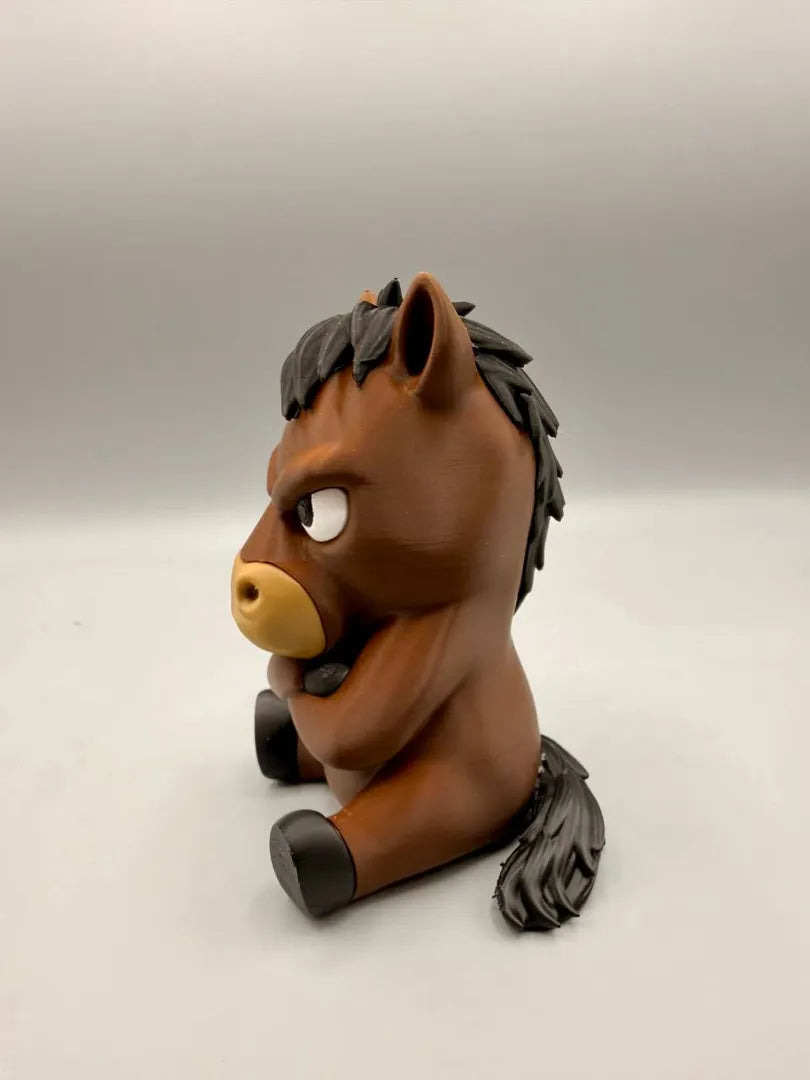 Grumpy Horse sculpture, three-quarter view