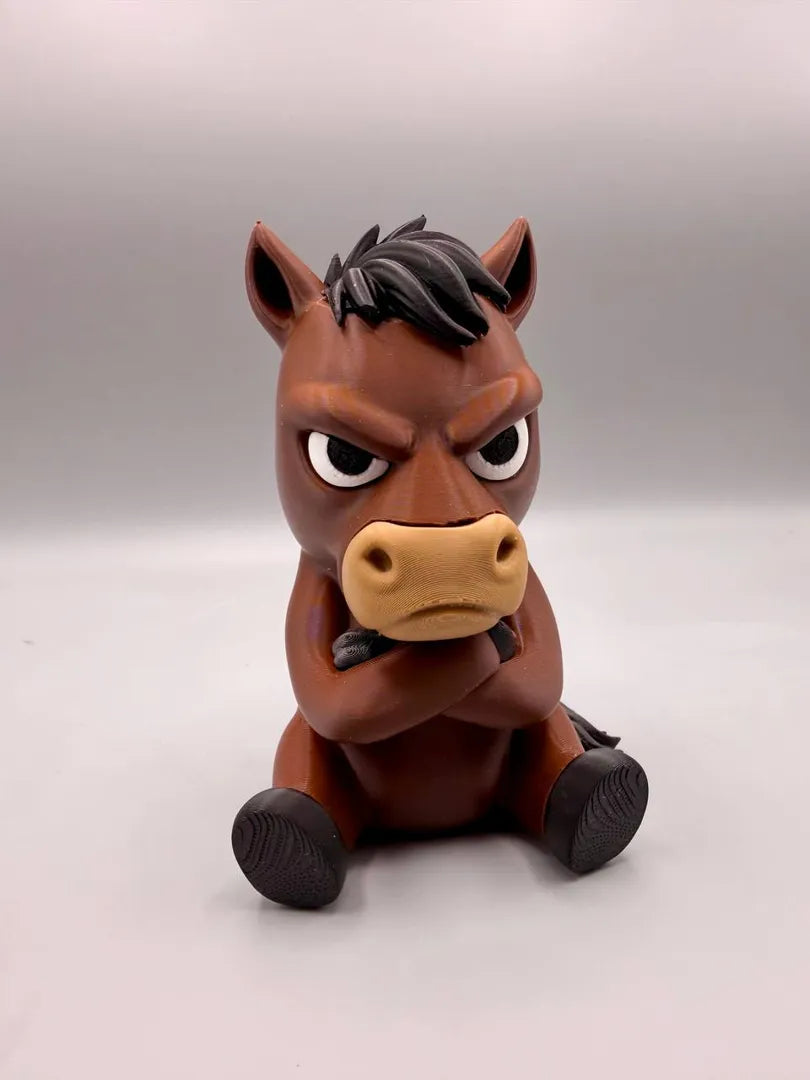 Grumpy Horse sculpture, front view