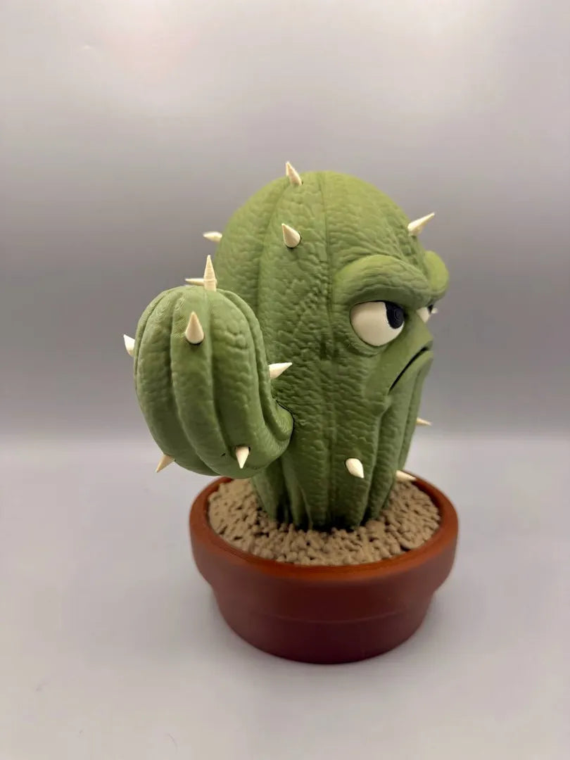 Grumpy Kaktus sculpture, side view