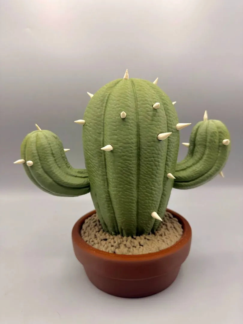 Grumpy Kaktus 3D printed sculpture, front view