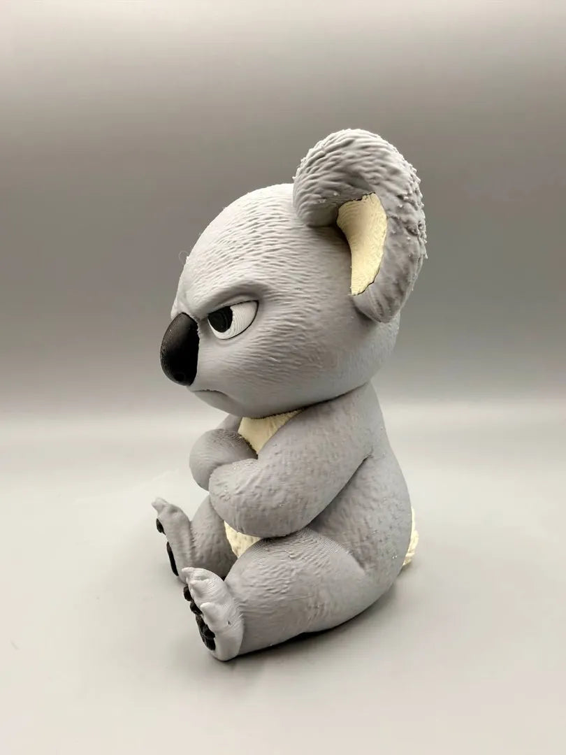 Grumpy Koala sculpture, side view