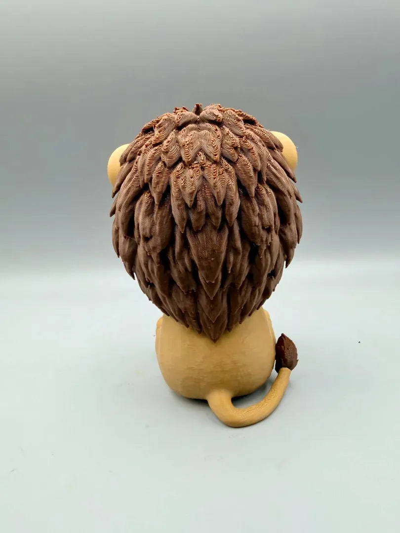 Grumpy Lion sculpture, back view