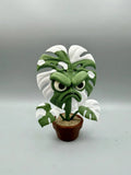 Grumpy Monstera 3D printed sculpture, front view