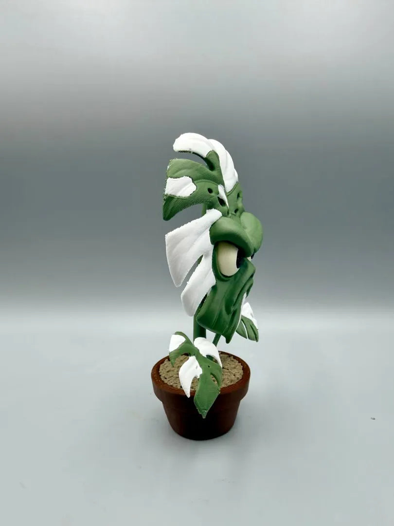 Grumpy Monstera sculpture, side view