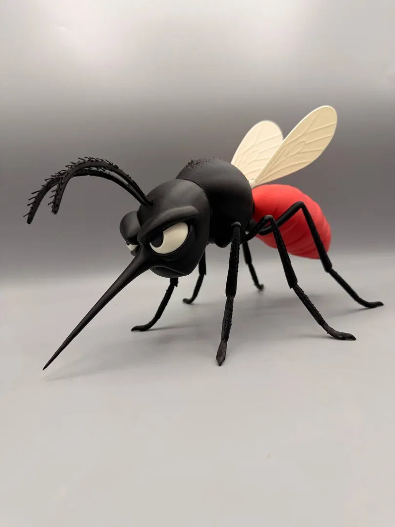Grumpy Mosquito 3D printed sculpture, side view