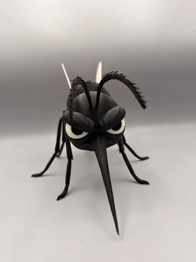 Grumpy Mosquito sculpture, head-on view