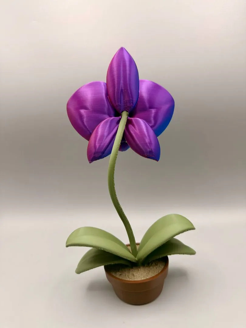 Grumpy Orchid sculpture, three-quarter view