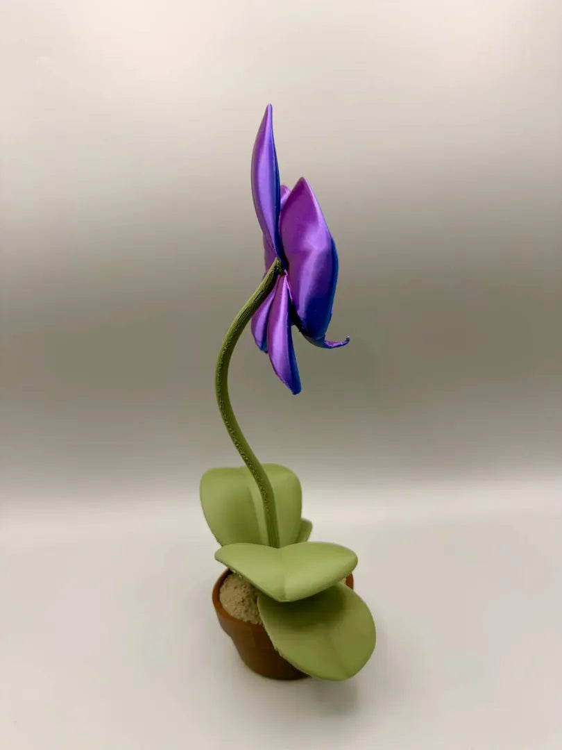 Grumpy Orchid sculpture, side view