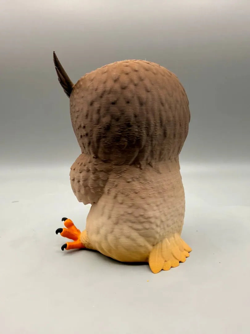 Grumpy Owl sculpture, back view