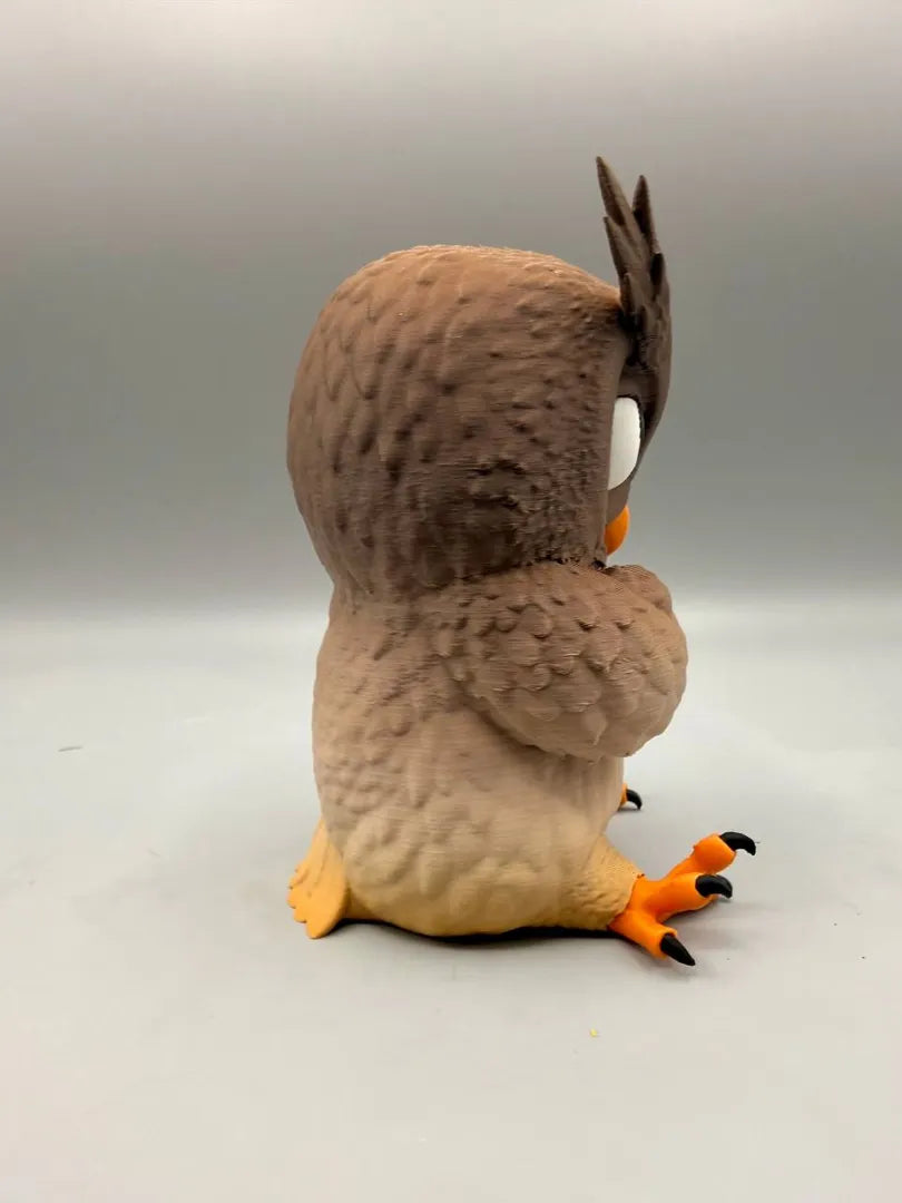 Grumpy Owl sculpture, back view