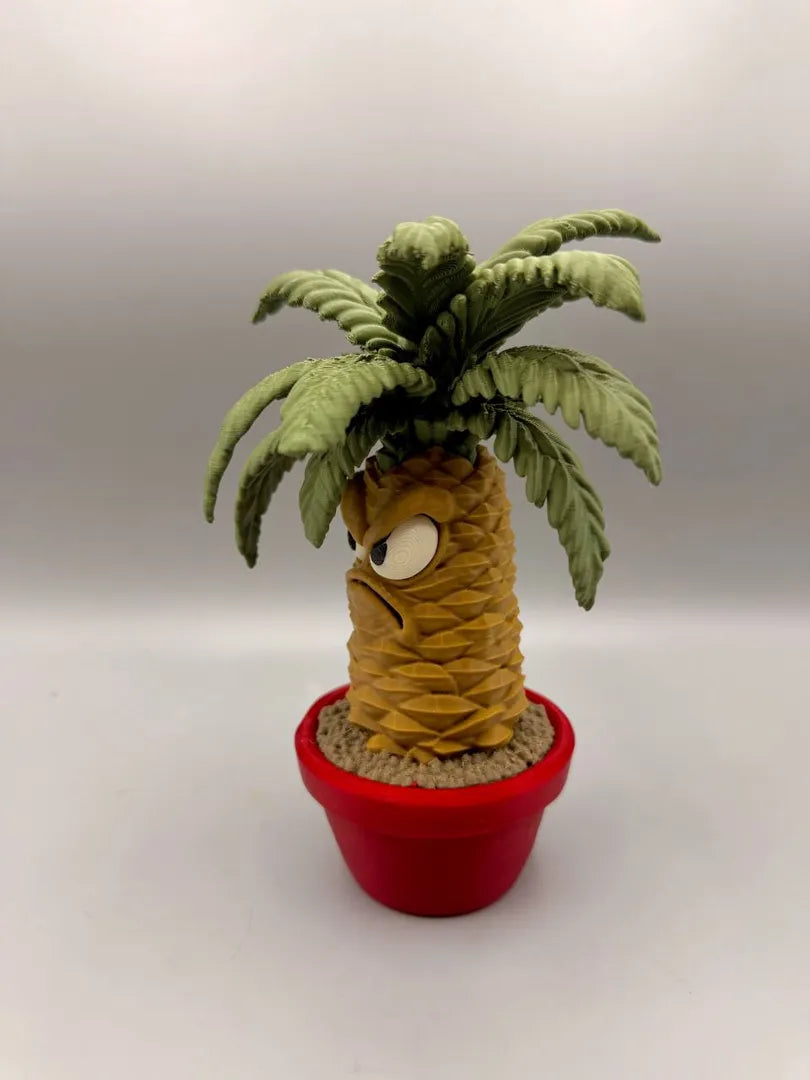 Grumpy Palm sculpture, three-quarter view