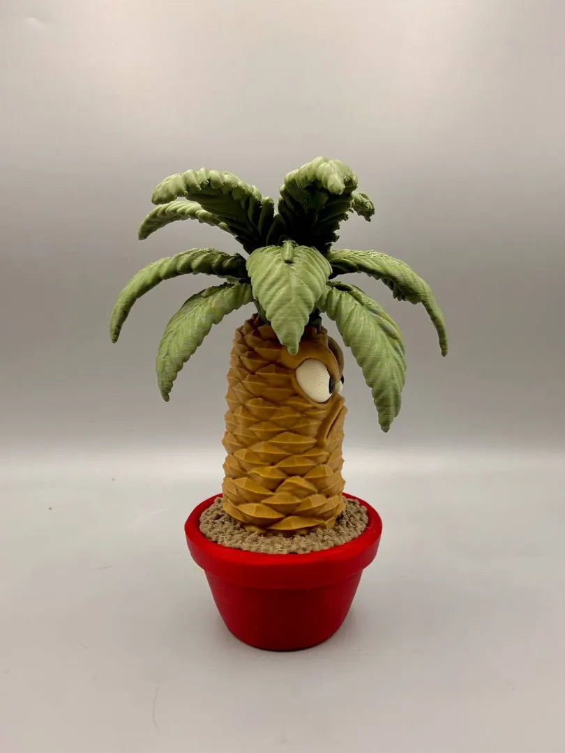 Grumpy Palm sculpture, three-quarter view