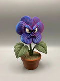 Grumpy Pansy 3D printed sculpture, front view